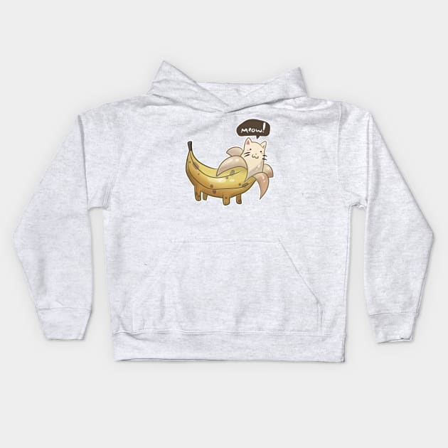 Banana Kitty Kids Hoodie by saradaboru